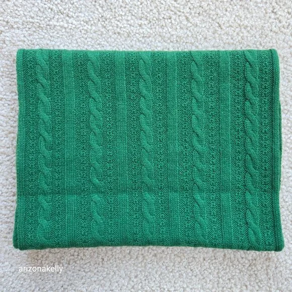 NWOT Pendleton Cashmere Cable Knit Scarf Green - Picture 13 of 13